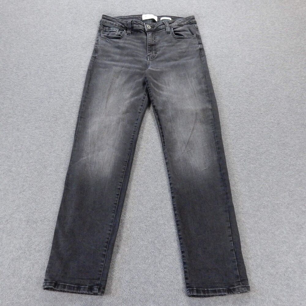 Regeneration Juniors Jeans 7 W27 L28 Black Mid Rise Waist Stretch Faded Gaia